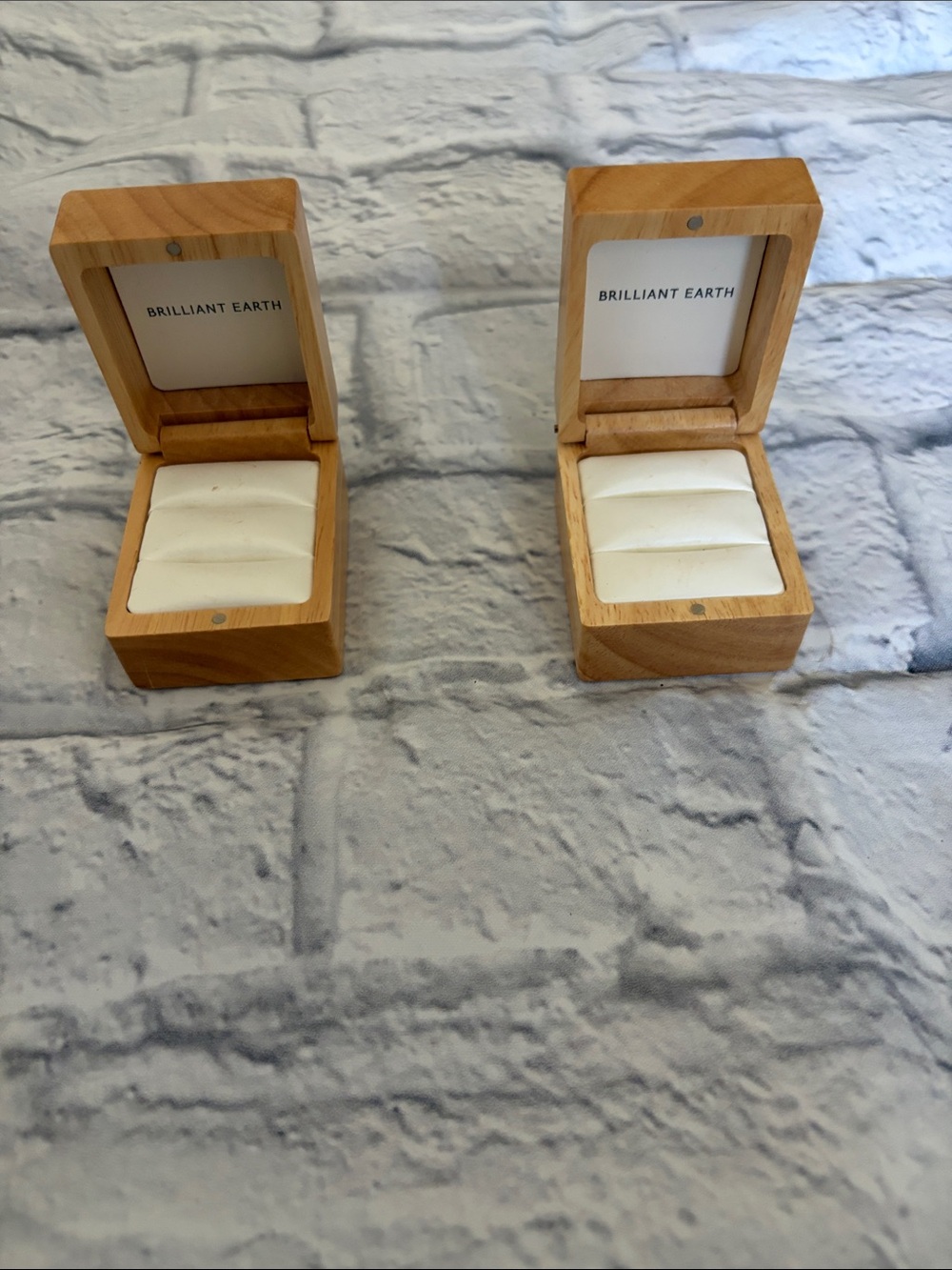 Brilliant Earth Wooden Ring Boxes - Light Wood with White Interior